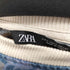 ザラ ZARA マーブル柄デニムサイドジップスウェット メンズ import:L