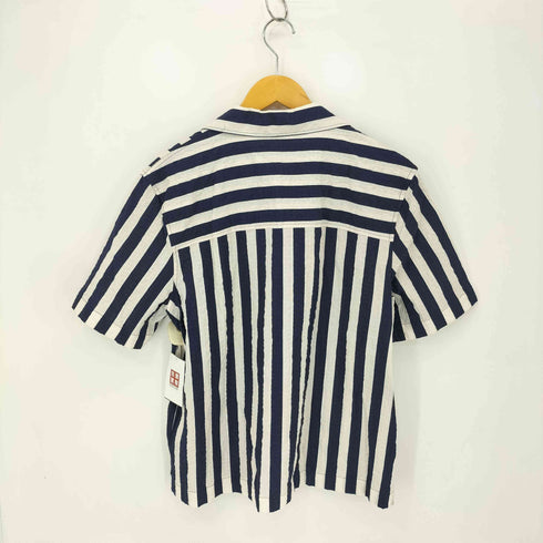 ザラ ZARA シアサッカー ストライプ開襟シャツ メンズ import:M