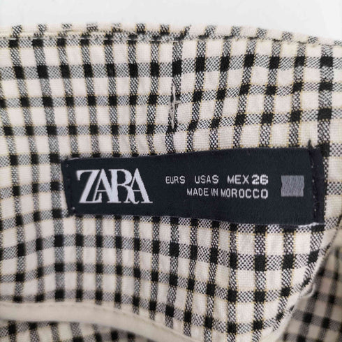 ザラ ZARA ハイウエスト ギンガムチェック プリーツ スカート レディース S