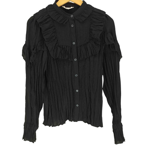マウジー moussy 21SS WRINKLE FRILL ウィンクル フリル ブラウス レディース FREE