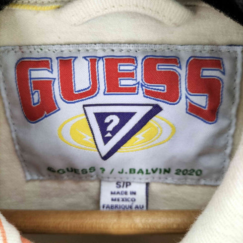 ゲス GUESS ×J BALVIN DILLION OVERSIZED LOGO ECRU DENIM TRUCKER JACKET メンズ import:S