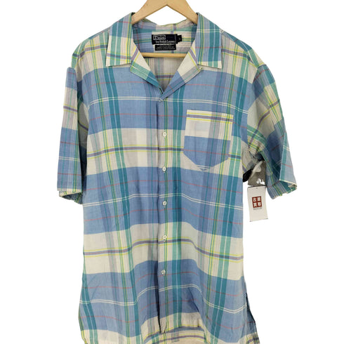 ポロバイラルフローレン Polo by RALPH LAUREN 90S マドラス開襟シャツ ポニー無し メンズ import:L
