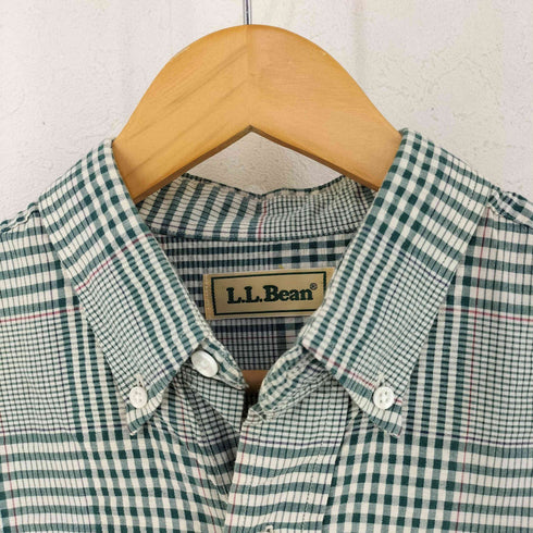 エルエルビーン L.L.Bean 香港製 シアサッカー ギンガムチェックS/S シャツ BD メンズ import:M