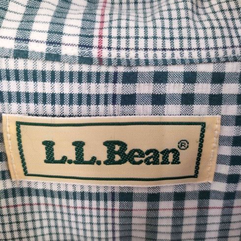 エルエルビーン L.L.Bean 香港製 シアサッカー ギンガムチェックS/S シャツ BD メンズ import:M