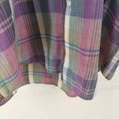 エディーバウアー Eddie Bauer 80S-90S 黒タグ後期 マドラスチェックシャツ メンズ import:L