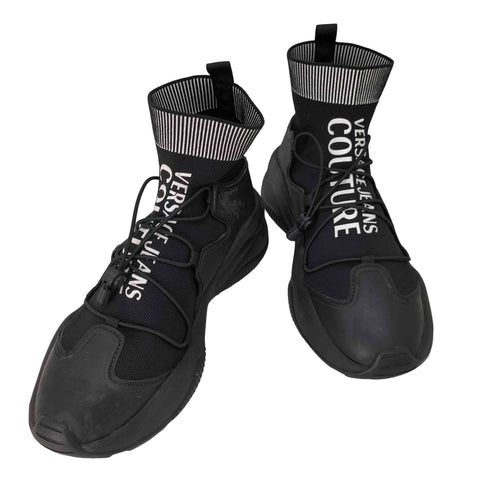 ヴェルサーチジーンズクチュール VERSACE JEANS COUTURE ロゴアンクルスニーカー メンズ EUR:42