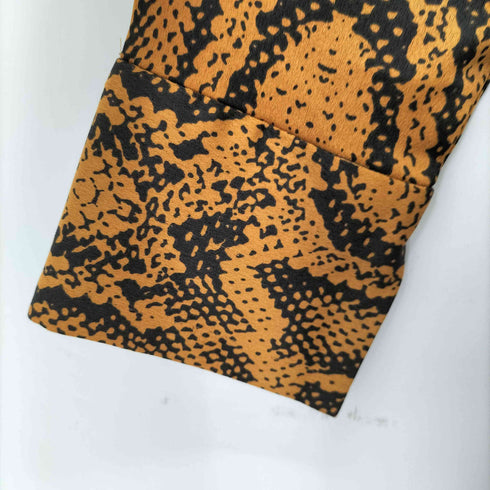 ザラ ZARA パイソン柄 ベルテッドシャツワンピース レディース import:M