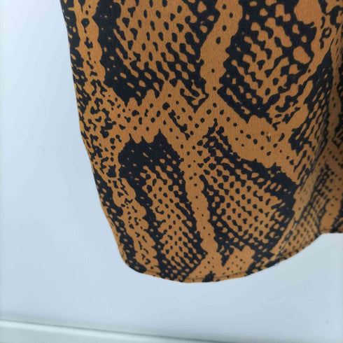 ザラ ZARA パイソン柄 ベルテッドシャツワンピース レディース import:M