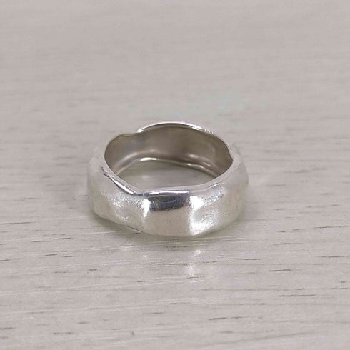 Ops Silver925 Hammered Wide MOLUNE Ring レディース 10号