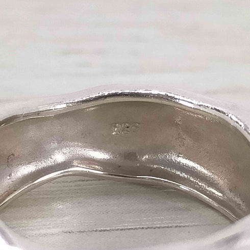 Ops Silver925 Hammered Wide MOLUNE Ring レディース 10号