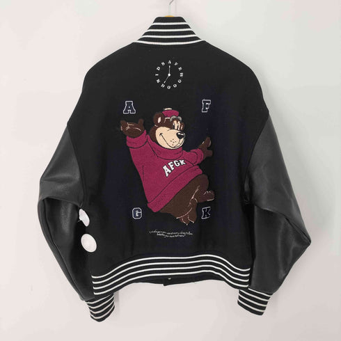 アフューグッドキッズ A FEW GOOD KIDS FFFamerican football cap bear embroidery Stadium jumper ベア刺繍レザー切替スタジャン メンズ import:S