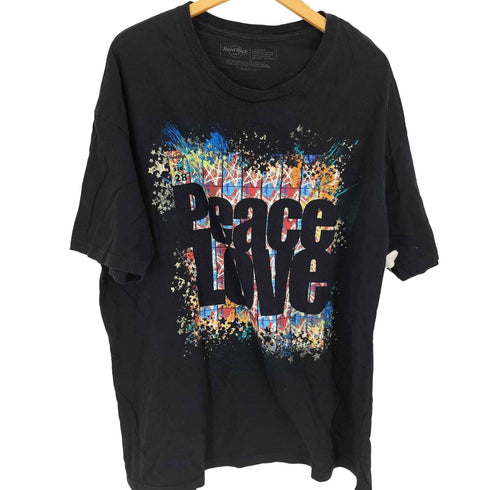 ハードロックカフェ Hard Rock Cafe Peace Love ペイント プリント Tシャツ メンズ import:XL