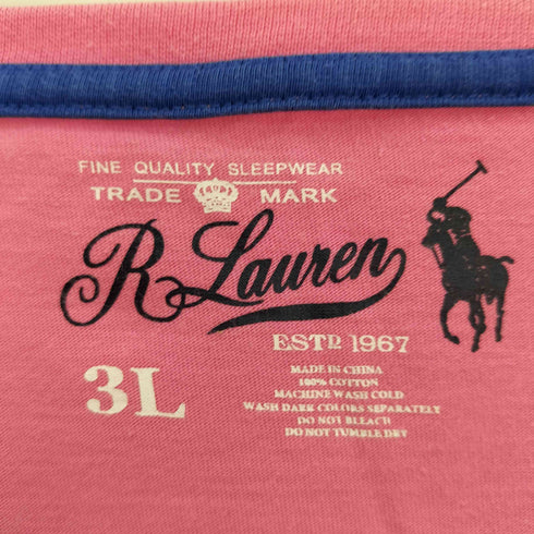 ラルフローレン RALPH LAUREN FINE QUALITY SLEEPWEAR 裾ポニー 刺繍 Vネック Tシャツ メンズ 3L