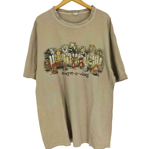 クレイジーシャツ CRAZY SHIRTS 00S adopt-a-dog アニマル プリント Tシャツ メンズ import:XL