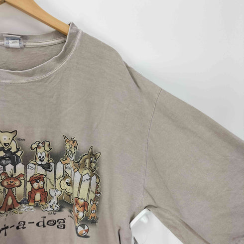 クレイジーシャツ CRAZY SHIRTS 00S adopt-a-dog アニマル プリント Tシャツ メンズ import:XL