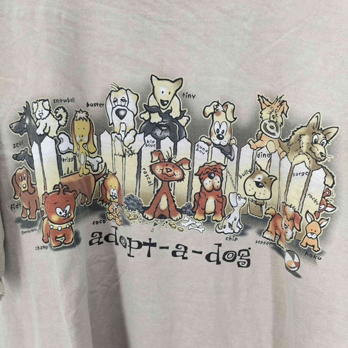 クレイジーシャツ CRAZY SHIRTS 00S adopt-a-dog アニマル プリント Tシャツ メンズ import:XL