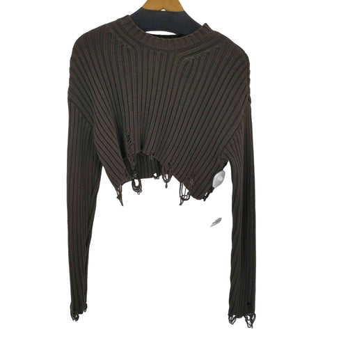 ザラ ZARA ダメージデザインクロップドニット レディース import:S
