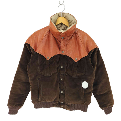 Powderhorn Mountaineering 70S 日の出 レザーヨーク コーデュロイ ダウンジャケット メンズ import:M