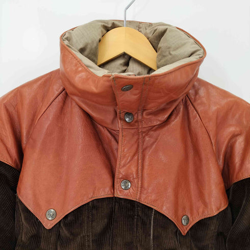 Powderhorn Mountaineering 70S 日の出 レザーヨーク コーデュロイ ダウンジャケット メンズ import:M