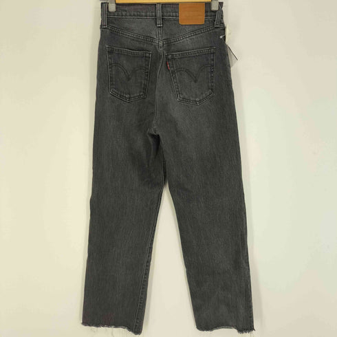 リーバイス Levis PREMIUM RIBCAGE STRAIGHT ボタンフライ ブラック デニム パンツ レディース US:24