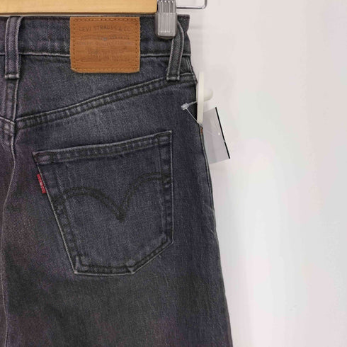 リーバイス Levis PREMIUM RIBCAGE STRAIGHT ボタンフライ ブラック デニム パンツ レディース US:24