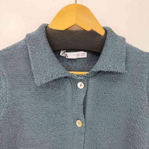 ザラ ZARA ローゲージ S/S ニットシャツ レディース import:S