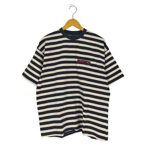 アヴィレックス AVIREX ロゴ刺繍 ワイドシルエット ボーダー クルーネック Tシャツ メンズ import:M