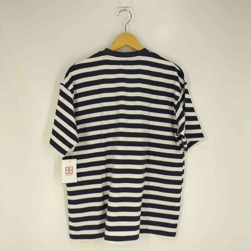 アヴィレックス AVIREX ロゴ刺繍 ワイドシルエット ボーダー クルーネック Tシャツ メンズ import:M