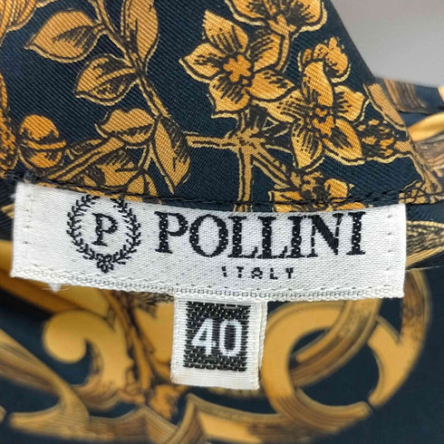 ポリーニ Pollini 総柄セットアップ プリーツスカート シルク100 レディース 40