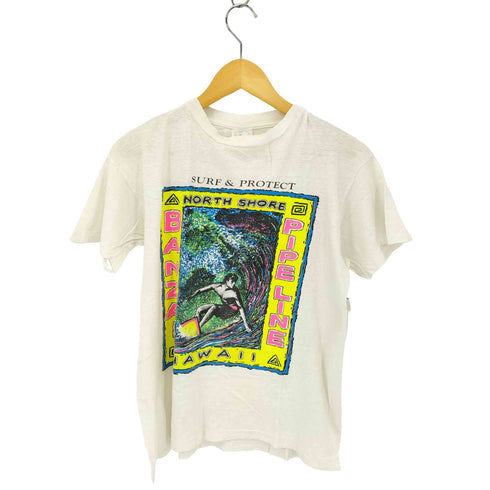 90S シングルステッチ SURF&PROTECT フロントプリント Tシャツ メンズ import:M