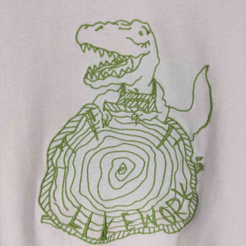 ダブルネーム DOUBLE NAME 21SS WORK 恐竜刺繍 ロン TEE レディース FREE