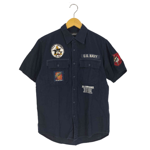 アヴィレックス AVIREX S/S SUBMARINS PATCHED MILITALY SHIRTS サブマリン パッチド ミリタリーシャツ メンズ import:M
