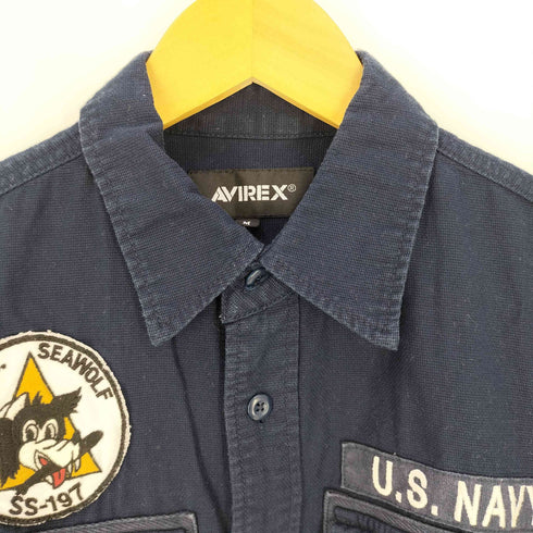 アヴィレックス AVIREX S/S SUBMARINS PATCHED MILITALY SHIRTS サブマリン パッチド ミリタリーシャツ メンズ import:M