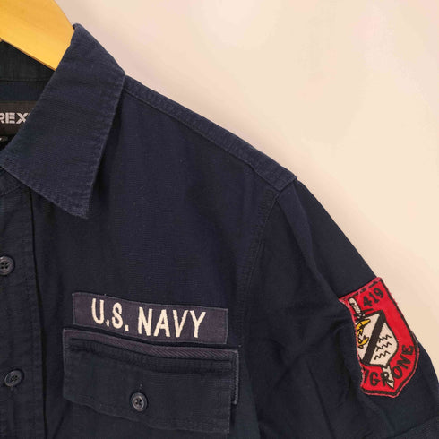 アヴィレックス AVIREX S/S SUBMARINS PATCHED MILITALY SHIRTS サブマリン パッチド ミリタリーシャツ メンズ import:M