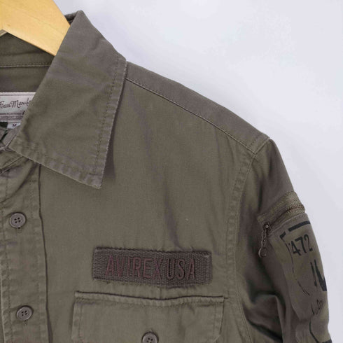 アヴィレックス AVIREX S/S FATIGUE KAHKI SHIRT ショートスリーブ ファティーグ カーキシャツ メンズ import:M