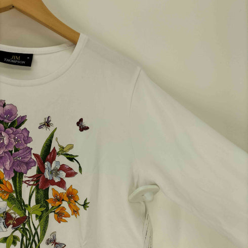 ジムトンプソン JIM THOMPSON 花柄 スパンコール 装飾 L/S Tシャツ レディース import:M