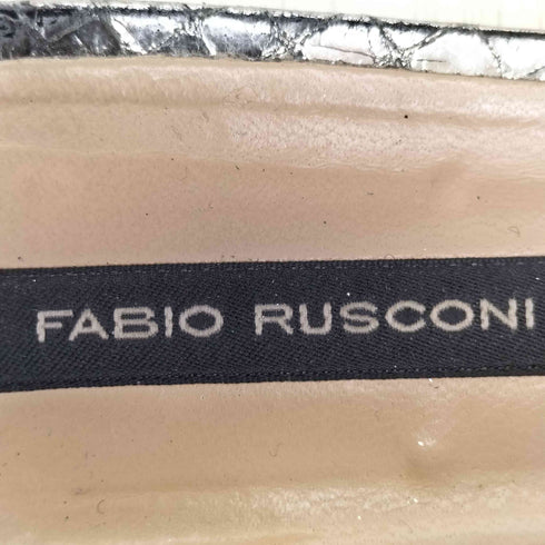 ファビオルスコーニ FABIO RUSCONI vibram裏張り メタリック パイソン バックベルト フラットシューズ レディース 36