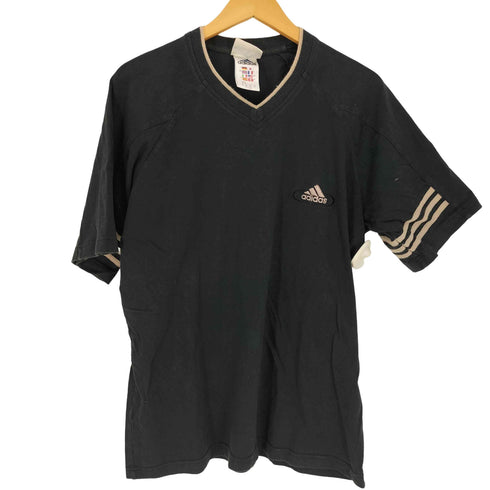 アディダス adidas 90S 旧タグ パフォーマンス ロゴ 袖ライン デザイン Vネック S/S Tシャツ メンズ JPN:L