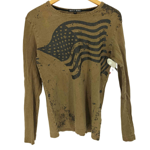 DAILY NEWS 星条旗 スカル ダメージ加工 L/S カットソー Y2K メンズ JPN:M