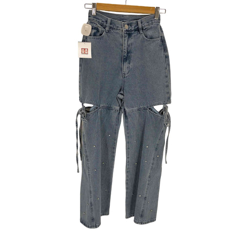 マジェスティックレゴン MAJESTIC LEGON サイドスリットビジューデニムパンツ レディース JPN:S
