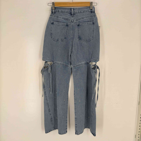 マジェスティックレゴン MAJESTIC LEGON サイドスリットビジューデニムパンツ レディース JPN:S