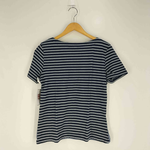 ブルックスブラザーズ BROOKS BROTHERS サイドボタン ボートネック ボーダー Tシャツ レディース import:M
