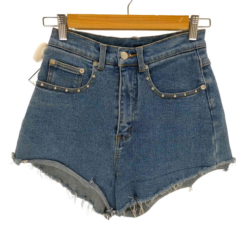 デニムアンドコー Denim&Co 90S 香港製 スタッズ デニムショートパンツ レディース US 6