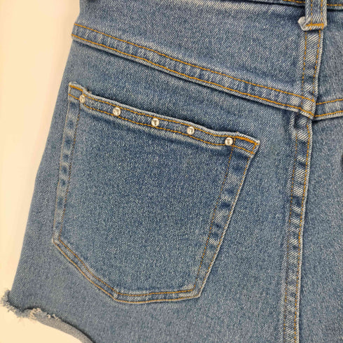 デニムアンドコー Denim&Co 90S 香港製 スタッズ デニムショートパンツ レディース US 6