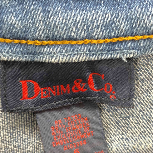 デニムアンドコー Denim&Co 90S 香港製 スタッズ デニムショートパンツ レディース US 6