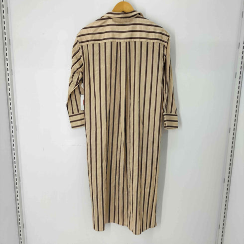 ビューティーアンドユースユナイテッドアローズ BEAUTY & YOUTH UNITED ARROWS サテンドビー ストライプサイドスリットロングシャツワンピース レディース