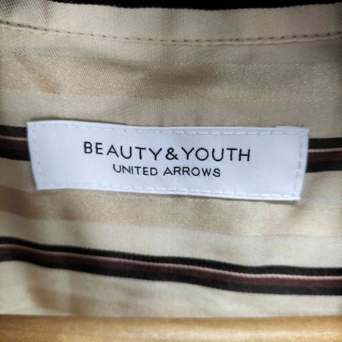 ビューティーアンドユースユナイテッドアローズ BEAUTY & YOUTH UNITED ARROWS サテンドビー ストライプサイドスリットロングシャツワンピース レディース