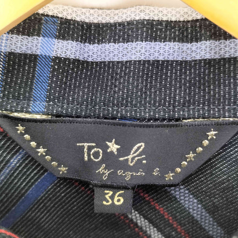 トゥービーバイアニエスベー To b. by agnes b. タータンチェック フリルショルダーミニワンピース レディース 36