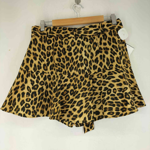 ザラ ZARA サテンライクレオパードミニスカート レディース L