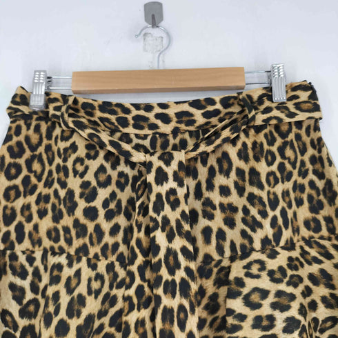 ザラ ZARA サテンライクレオパードミニスカート レディース L